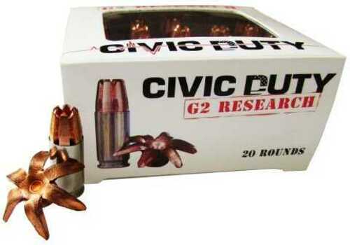 45 ACP 164 Grain Copper 20 Rounds G2 Research Ammunition